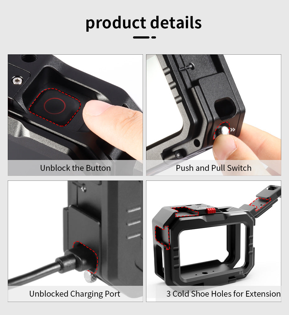 Ulanzi G9-14 Vlog Cage metaal voor GoPro 9,10,11,12 en 13 - GoPro Cases & behuizingen