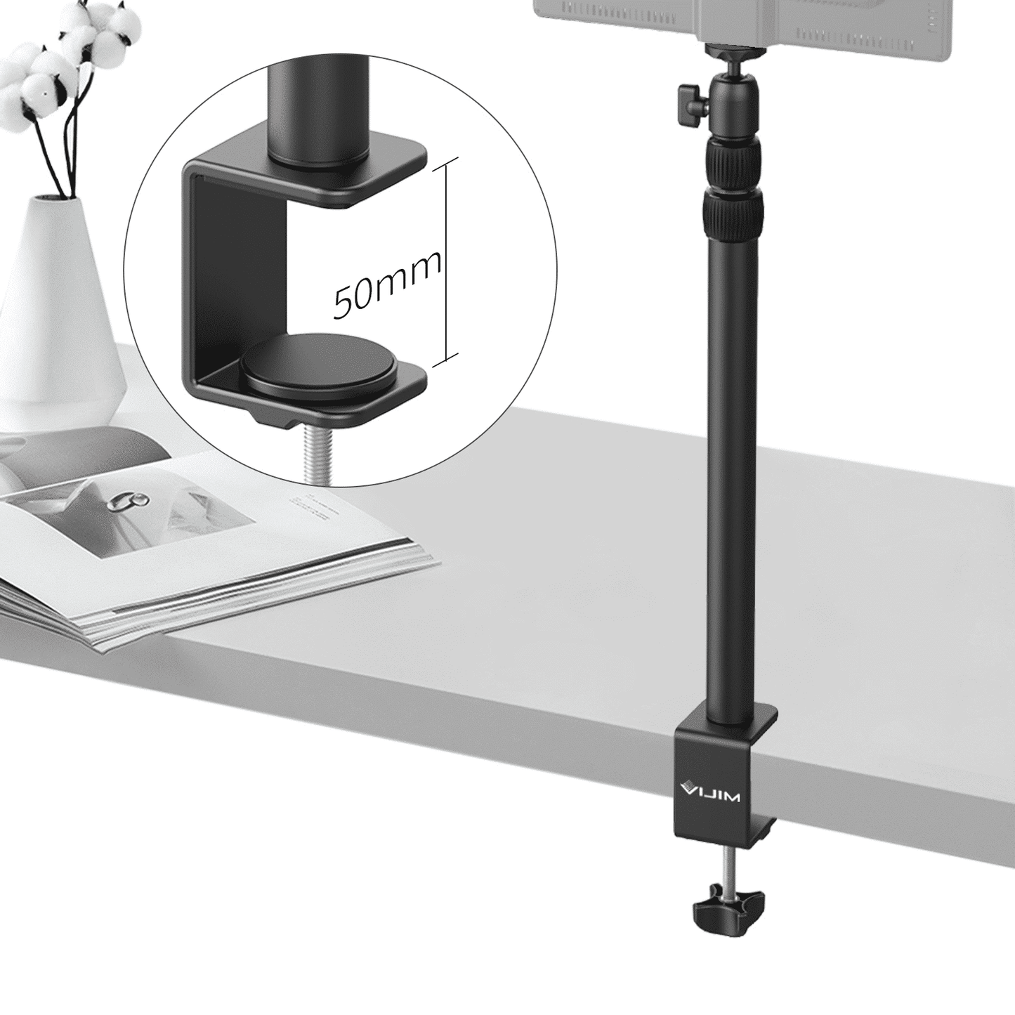 VIJIM LS01 uitschuifbaar lampstatief met tafelklem - Vaste statieven