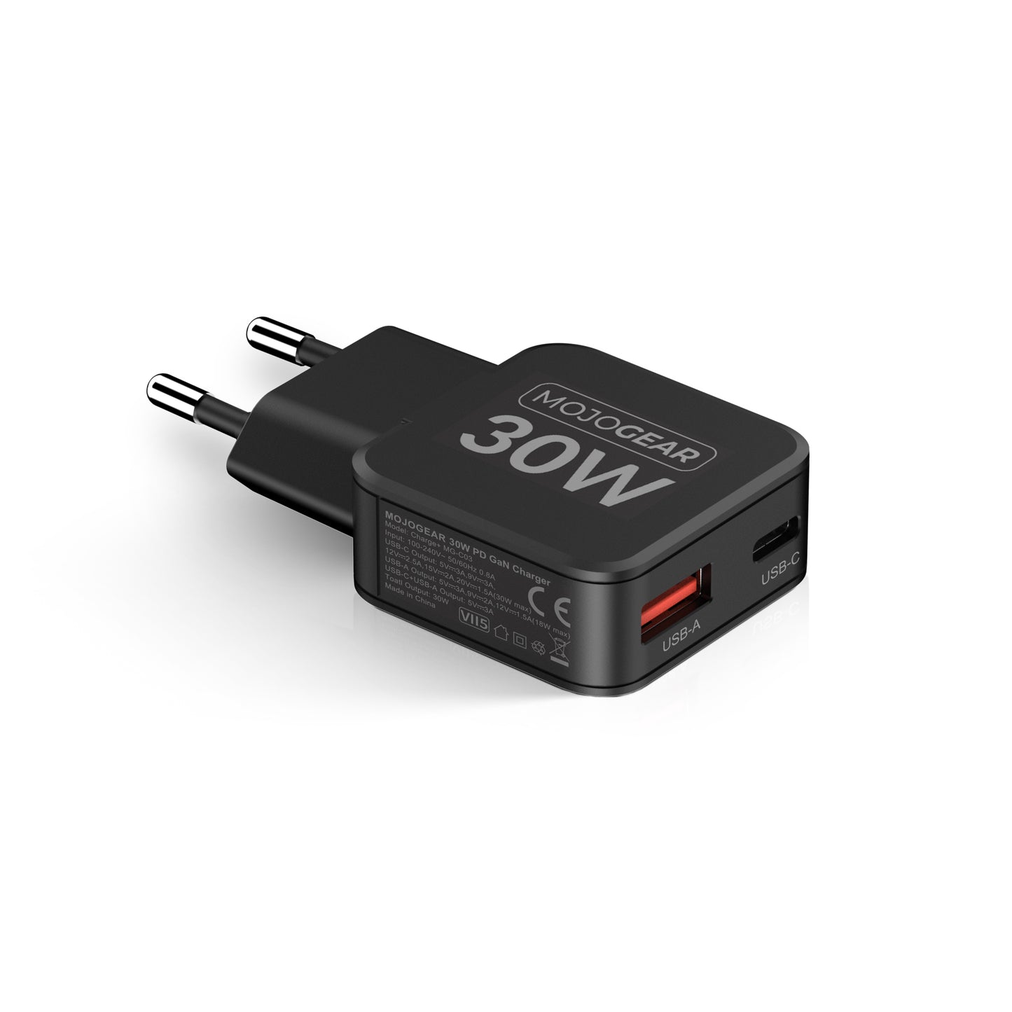 MOJOGEAR CHARGE+ Mini 30W USB-C Oplader met 2 poorten USB/USB-C - Opladers