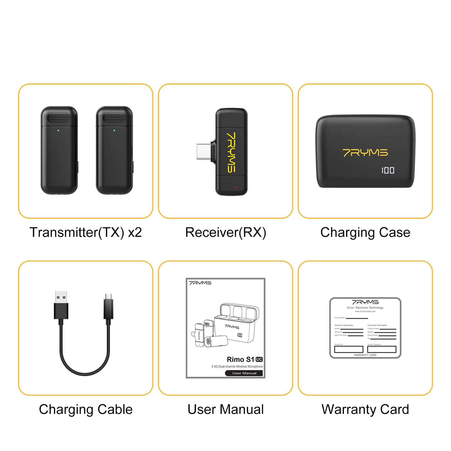 7RYMS Rimo S1(UC) 2.4G Dual-channel Draadloze microfoon USB-C -