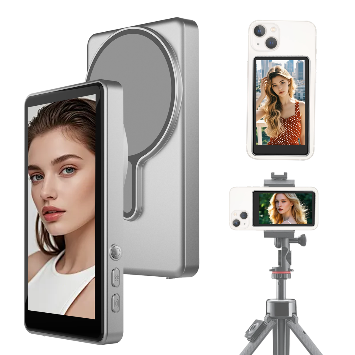 MOJOGEAR VS2 Selfie Vlog Monitor for iPhone and Android - Gray