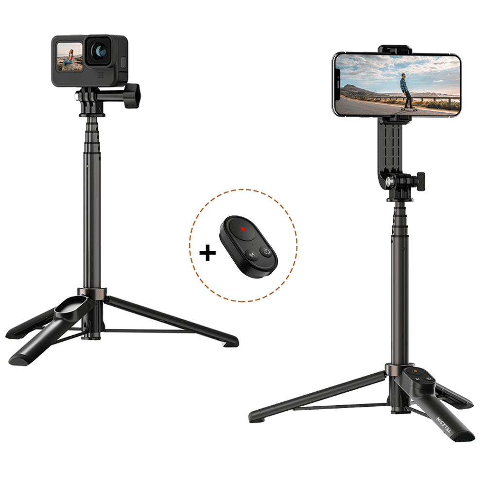 Telesin TE-RCSS-001 Vlog selfie stick voor GoPro en smartphone - met Bluetooth remote - GoPro Selfie sticks