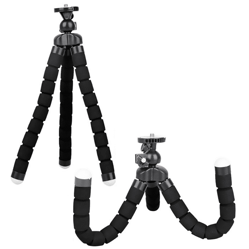 Flexible tripod with foam rubber legs