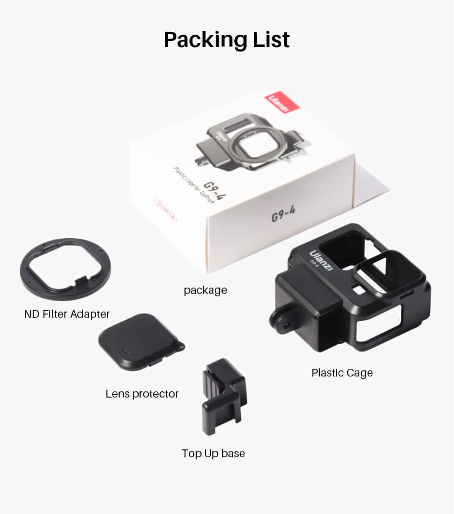 Ulanzi GoPro Hero 9 / Hero 10 / Hero 11 / Hero 12 vlog cage plastic G9-4