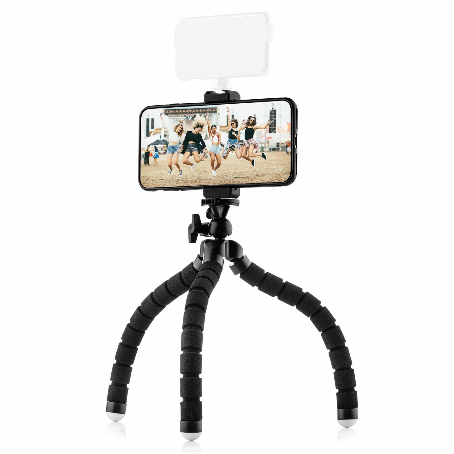 Flexible tripod with foam rubber legs