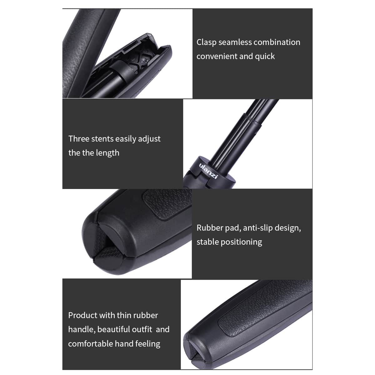 Ulanzi MT-09 GoPro vlog-statief, handgreep en selfie stick - GoPro Selfie sticks