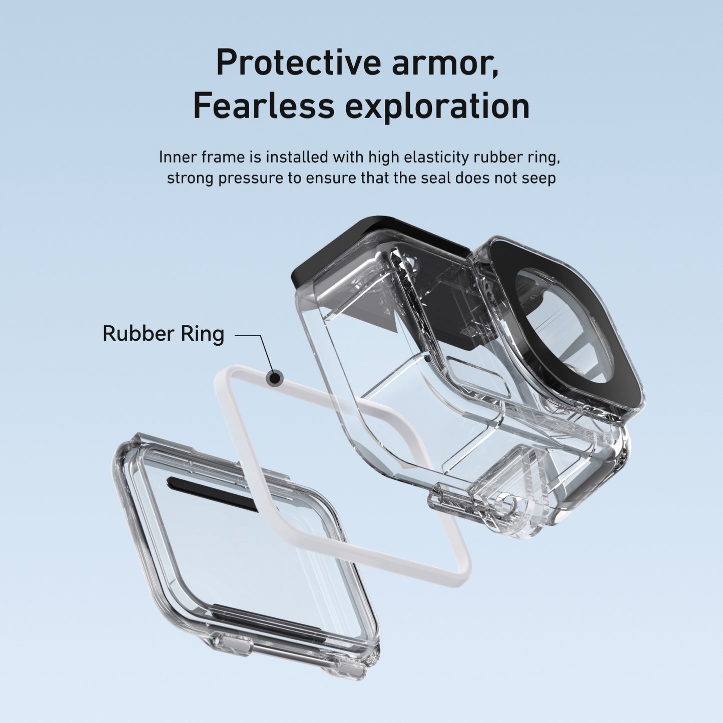 Telesin S4-WTP-12 Waterproof Case for DJI Osmo Action 6 - Transparent