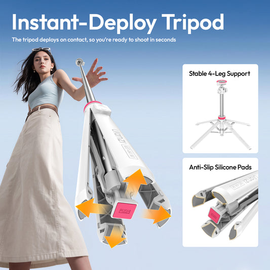 Ulanzi MT-44 M magnetische selfiestick statief met remote - Wit - Grote statieven