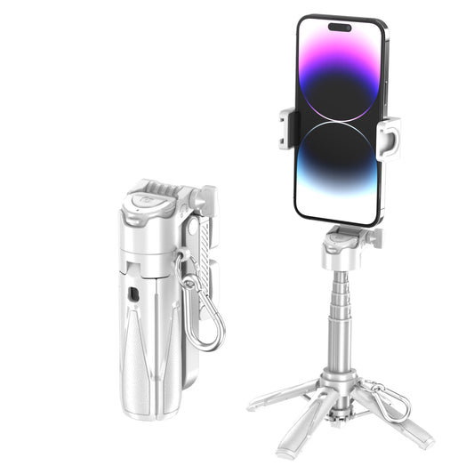 MOJOGEAR TS2 6-in-1 Mini Selfiestick Statief & Grip voor telefoon Magnetisch - Wit - Statieven en toebehoren