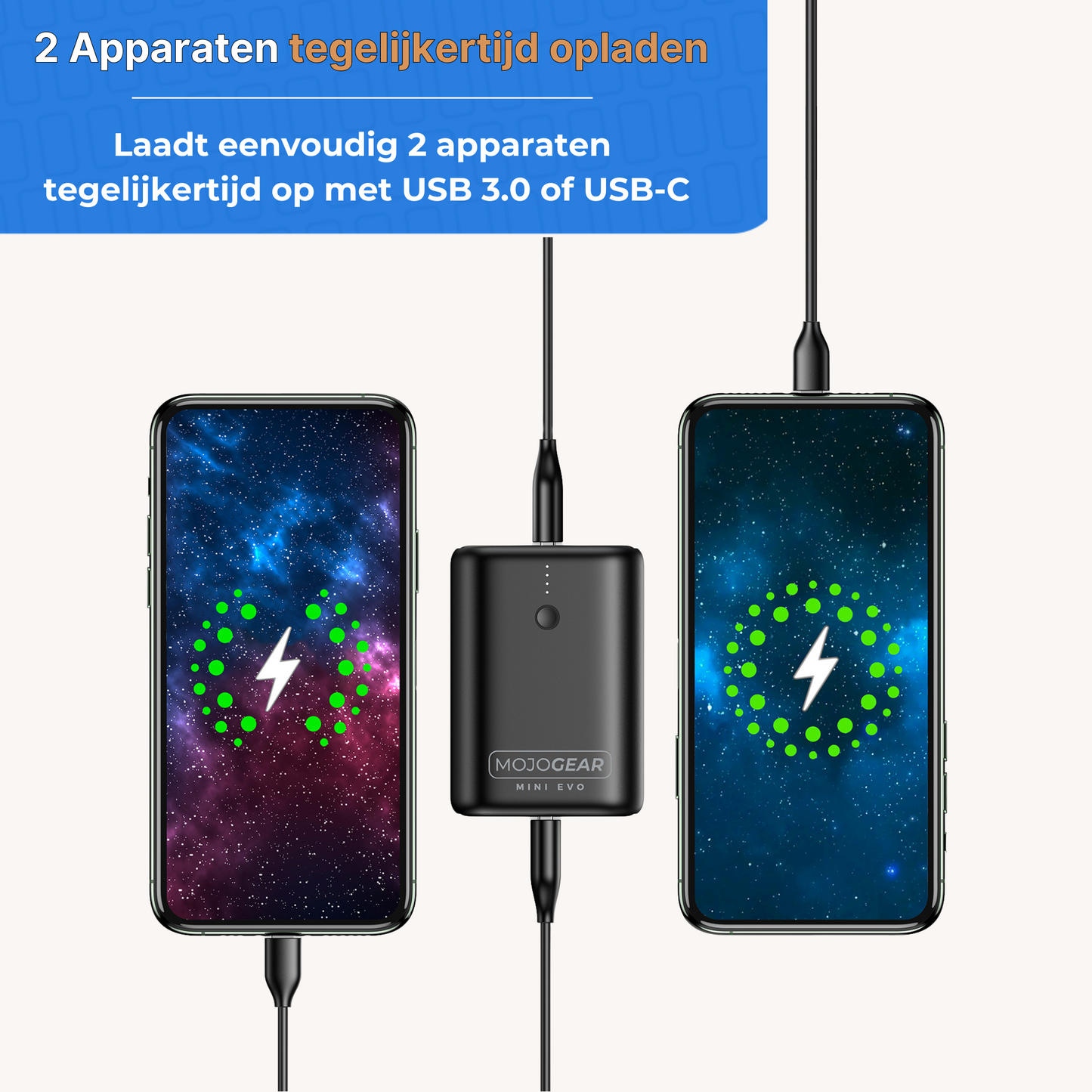 MOJOGEAR MINI EVO 10.000 mAh powerbank 22.5W - Powerbanks