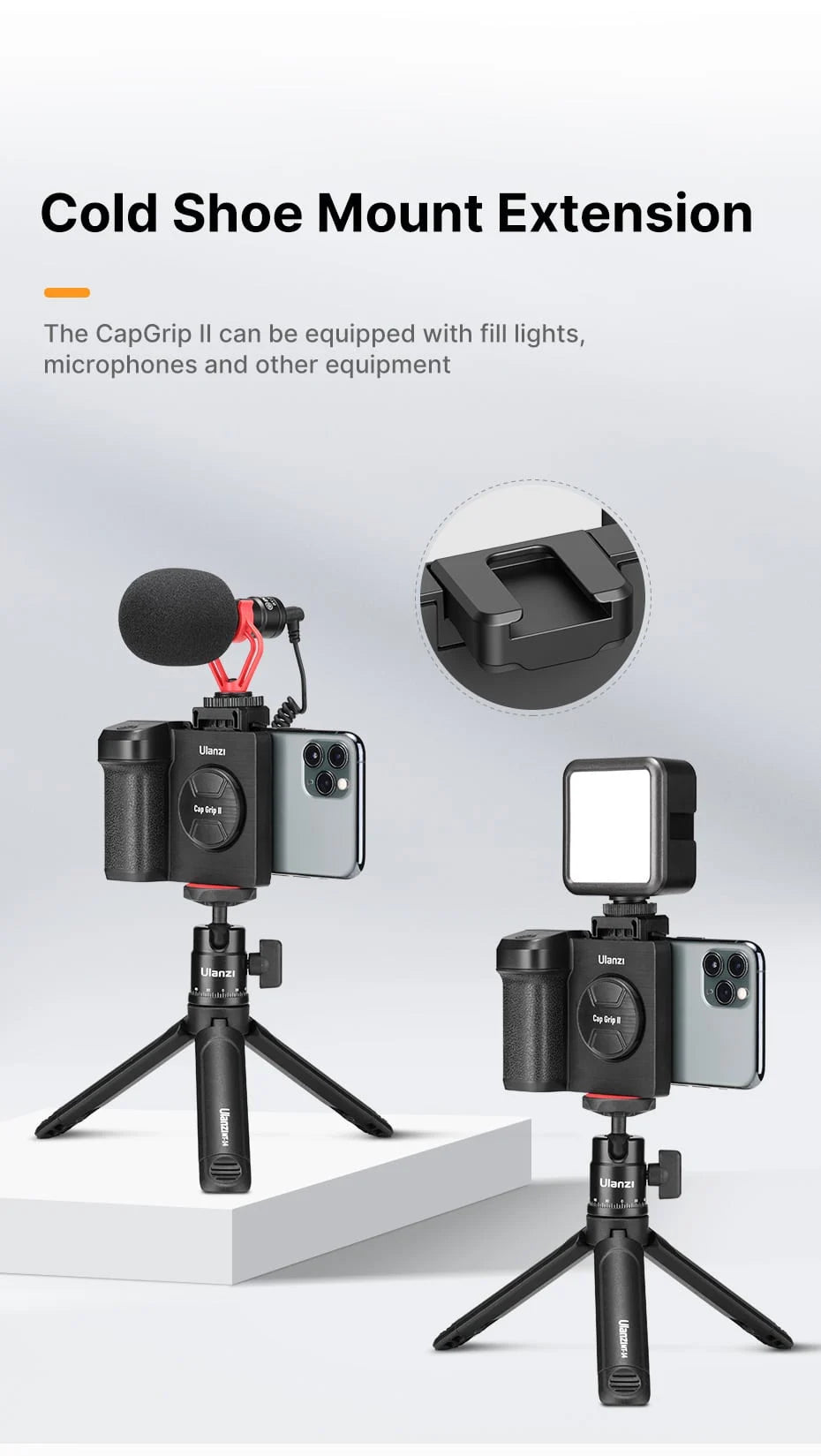 Ulanzi CapGrip II smartphone camera grip met magnetische Bluetooth afstandsbediening - Handgrips