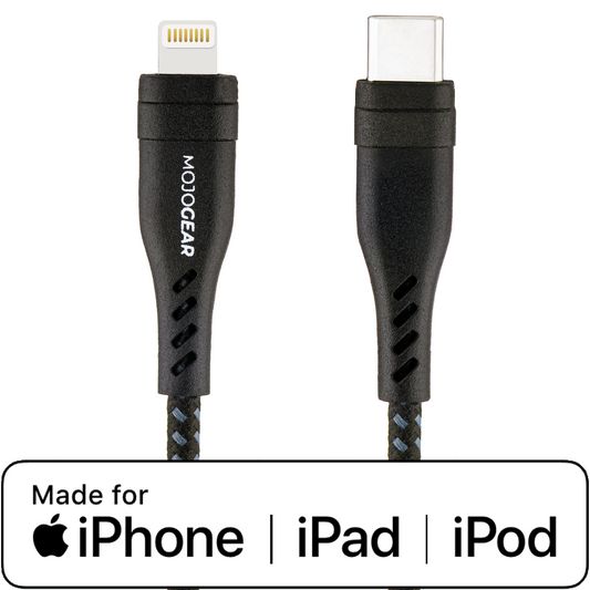 MOJOGEAR CHARGE+ 65W oplader voor iPhone & iPad met Lightning naar USB kabel 1,5 meter | iPhone snellader