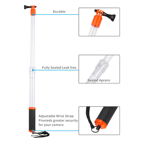 Telesin Floating Selfie Stick Waterproof — 36 tot 62 cm - GoPro Onderwater-accessoires