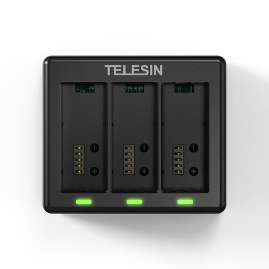 Telesin Triple batterij oplader voor 3 batterijen - GoPro Hero 13 - GoPro Accu's en opladers