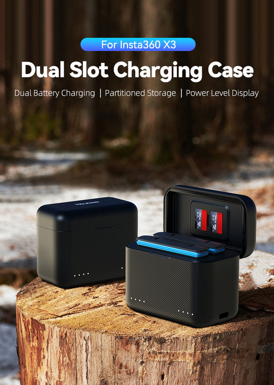 Telesin Oplaadbox voor Insta360 X3 Accu's (2 slots) - GoPro Accu's en opladers