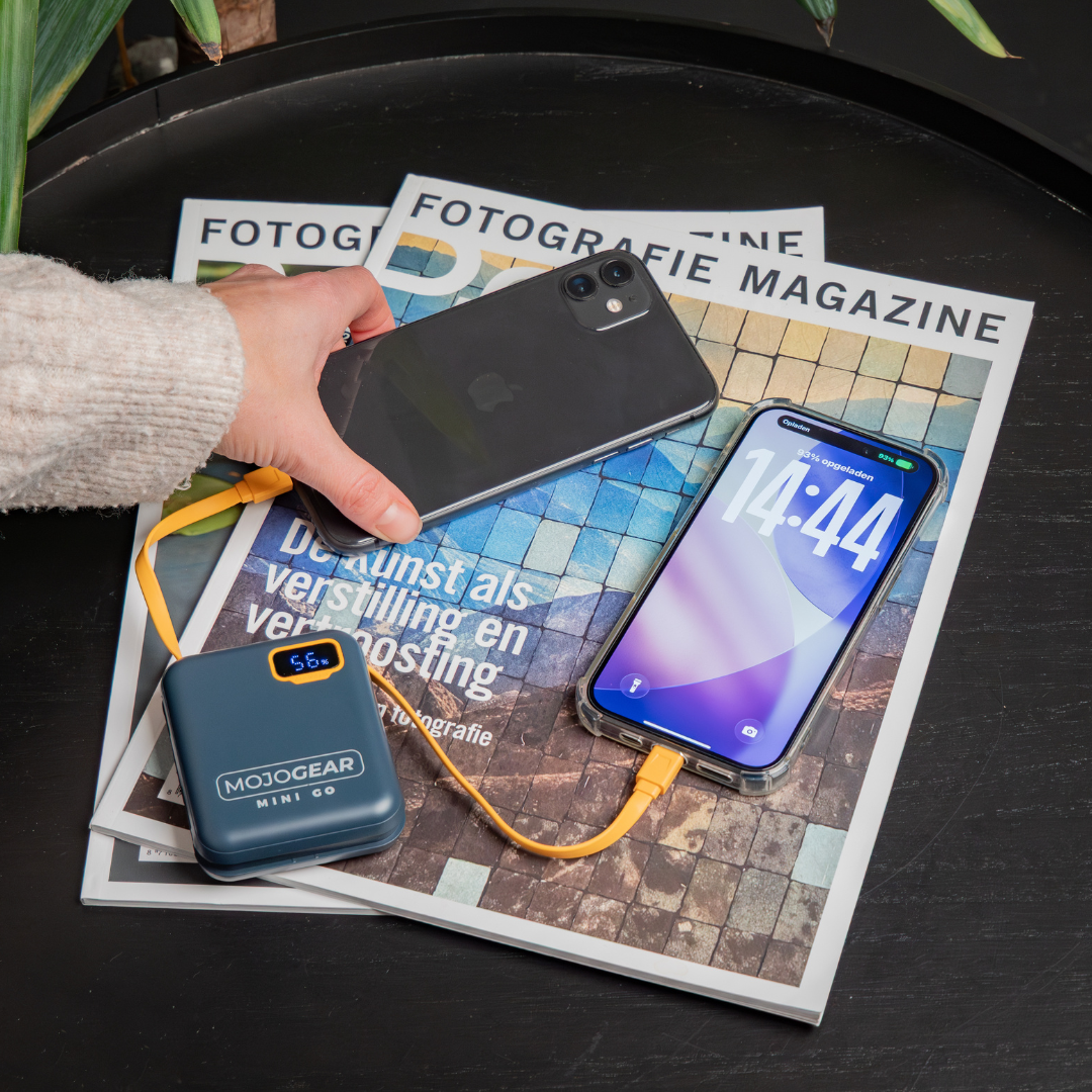 MOJOGEAR MINI GO 10.000mAh powerbank met kabels - Blauw - Powerbanks
