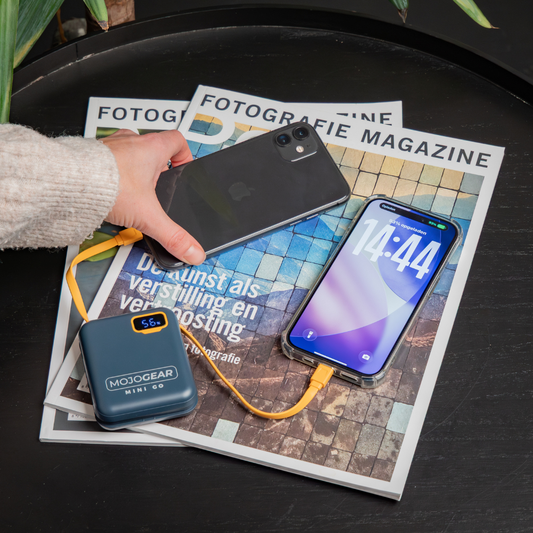MOJOGEAR MINI GO 10.000mAh powerbank met kabels - Blauw - Powerbanks