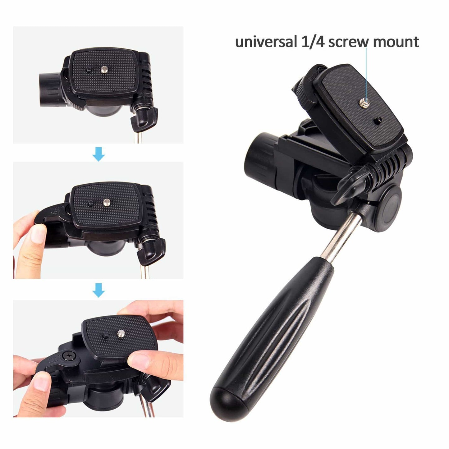 MOJOGEAR 179cm 3-in-1 statief: driepoot, monopod & horizontale arm - Grote statieven