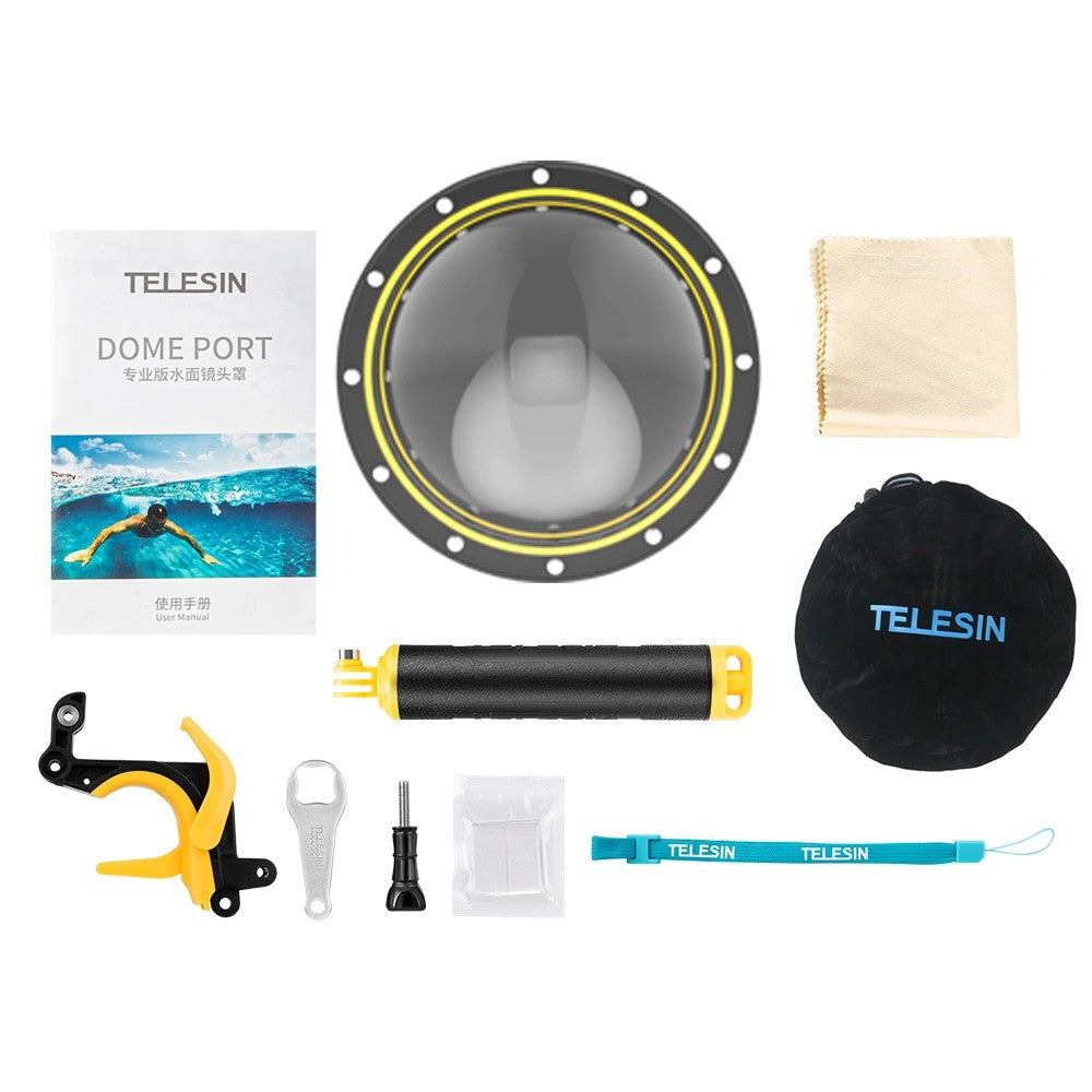 Telesin Waterdichte Dome behuizing voor GoPro Hero 9,10,11,12 en 13 - GoPro Onderwater-accessoires