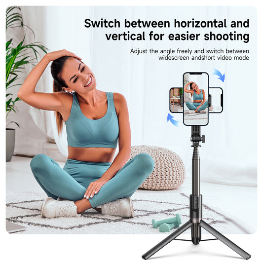 Telesin RCSS-003 Selfie Stick tripod 130 cm - met Bluetooth afstandsbediening - Selfiesticks