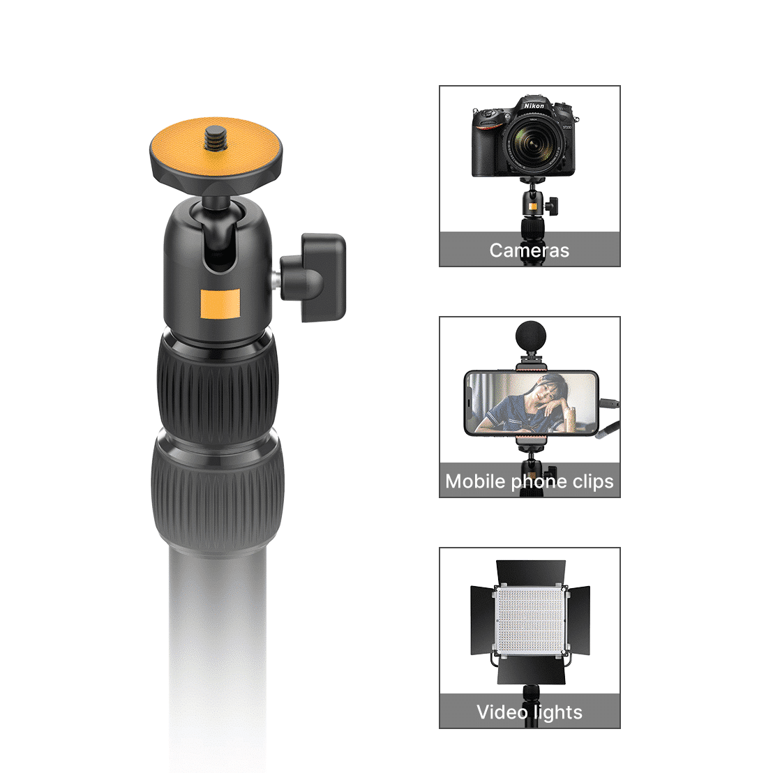 VIJIM LS01 uitschuifbaar lampstatief met tafelklem - Vaste statieven