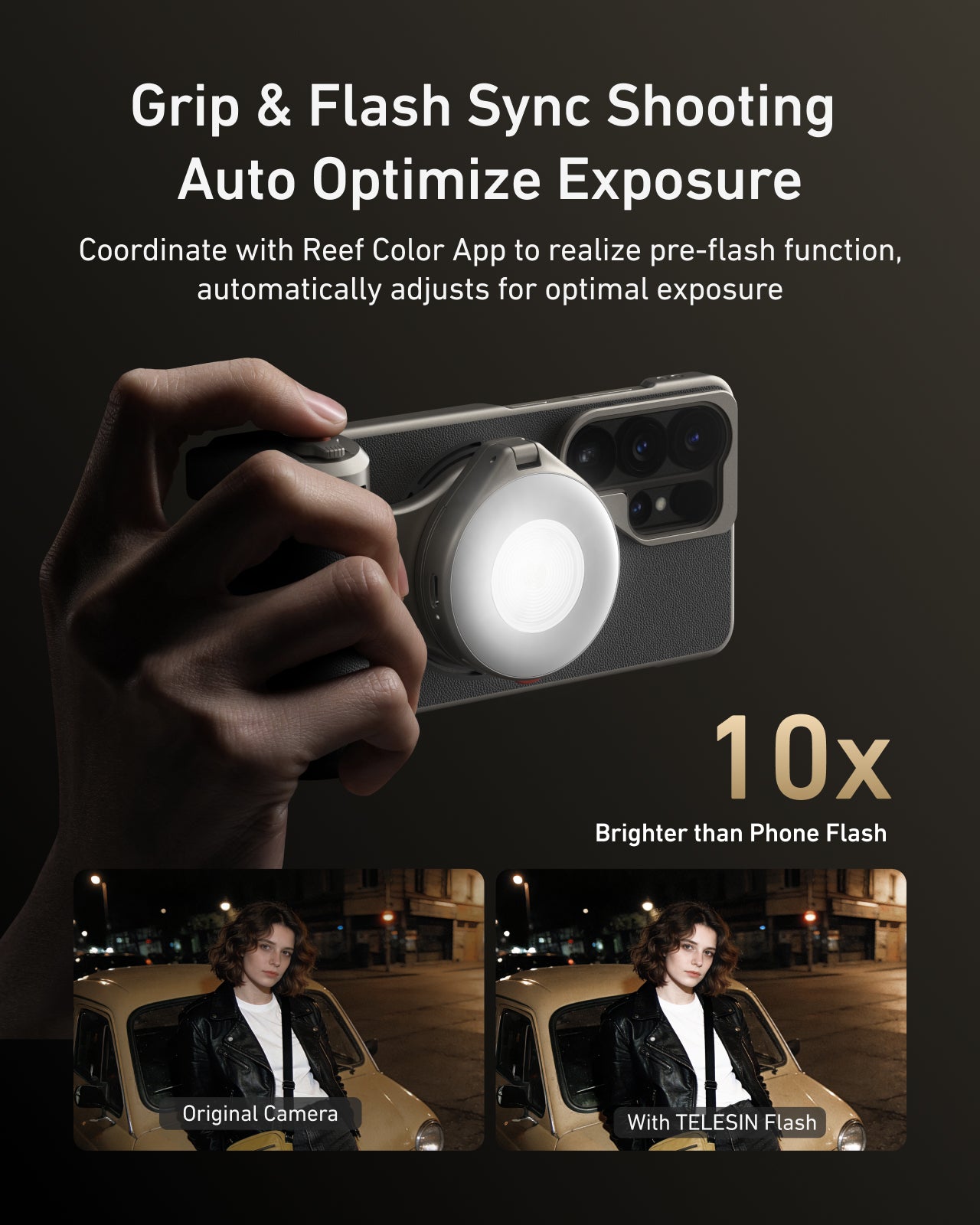 Telesin Master Grip for Samsung S26 Ultra - Creator Combo with lamp and filter - Black