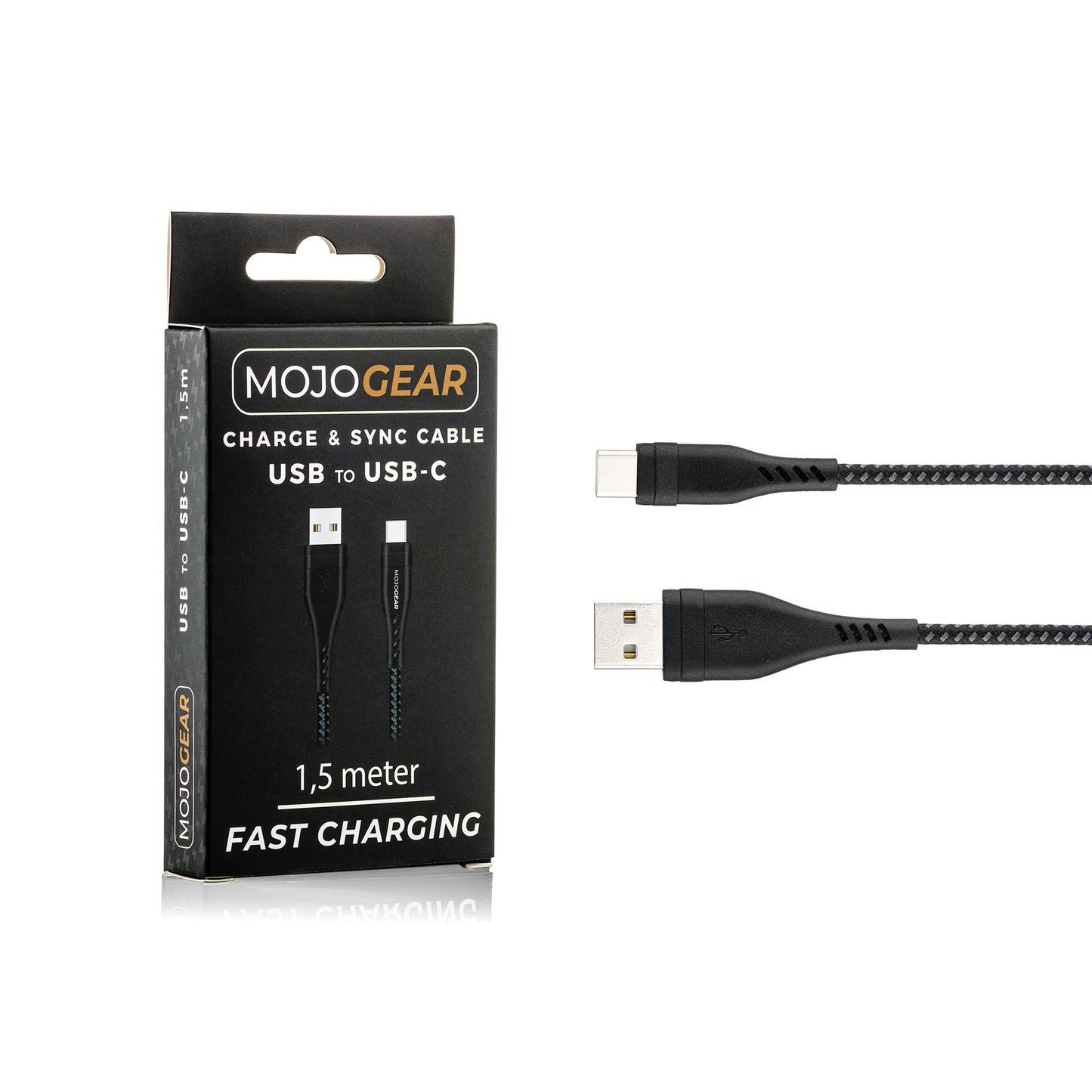 MOJOGEAR CHARGE+ 65W snellader met USB naar USB-C kabel 3 meter | Geschikt voor Samsung/iPhone 15/16 - Opladers