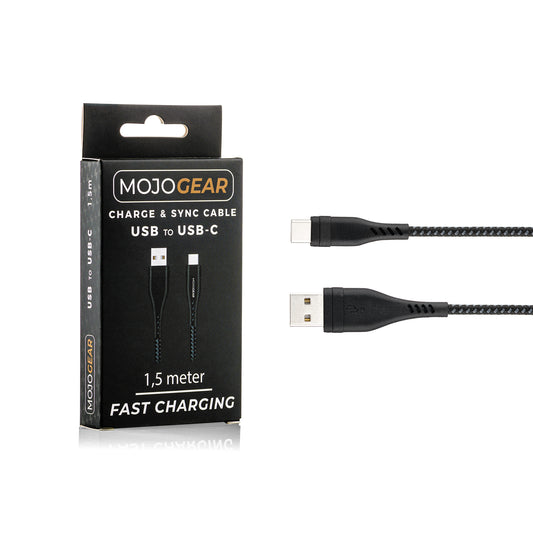 MOJOGEAR CHARGE+ 65W snellader met USB naar USB-C kabel 3 meter | Geschikt voor Samsung/iPhone 15/16