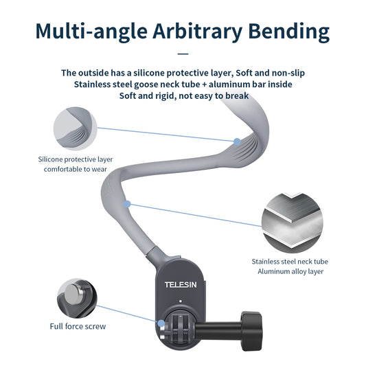 Telesin Neck Mount / nekbevestiging magnetisch voor GoPro - GoPro Mounts