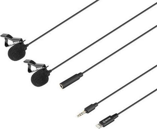 BOYA BY-M2D speldmicrofoon met Apple Lightning-aansluiting voor iPhone en iPad - Speldmicrofoons