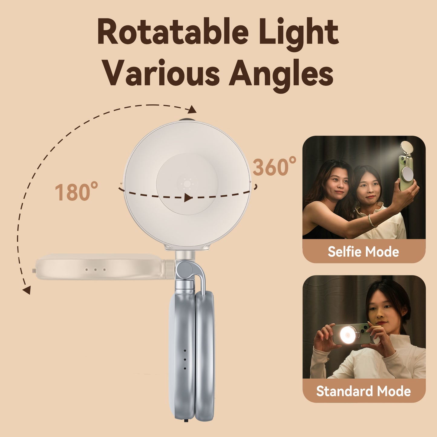 Telesin C03 MagSafe Selfie Light with mirror – Silver