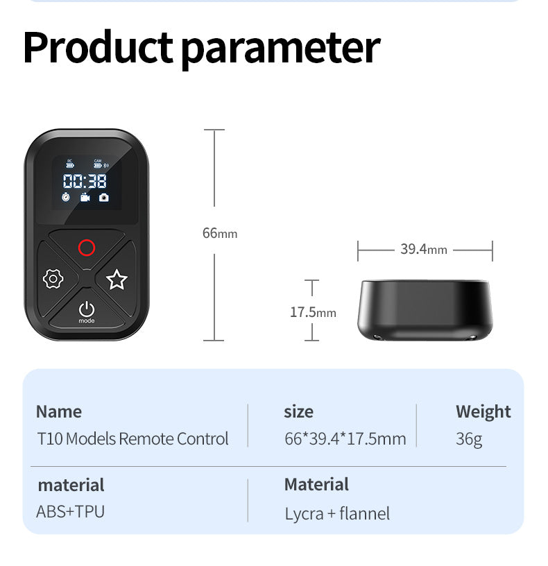 Telesin T10 bluetooth remote voor GoPro 8,9,10,11,12 en 13 en smartphone - GoPro-accessoires