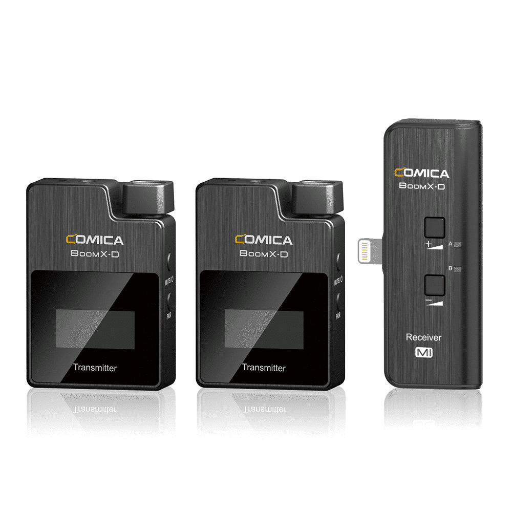 Comica BoomX-D MI2 draadloze microfoon-set met 2 zenders en Lightning-ontvanger voor iPhone - Draadloze microfoons