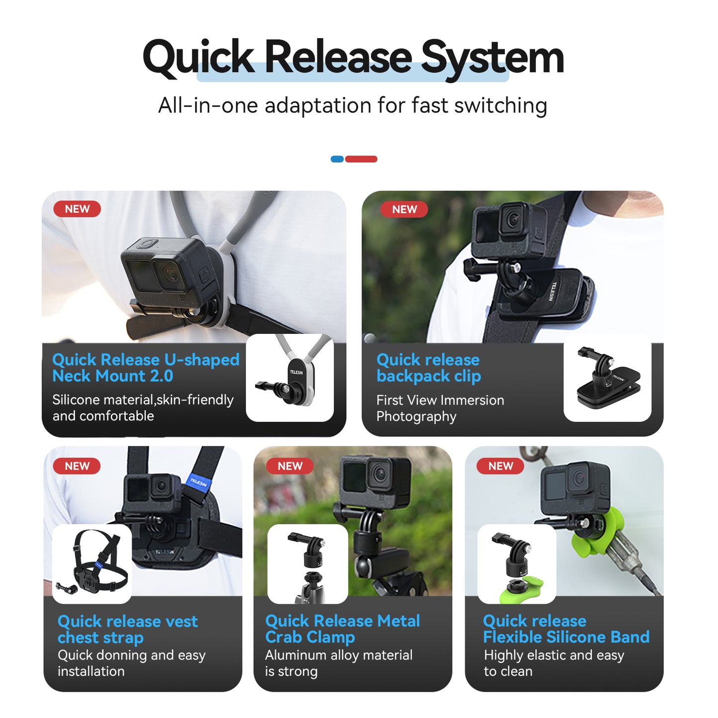 Telesin Neck Mount Quick Release for GoPro/action cam