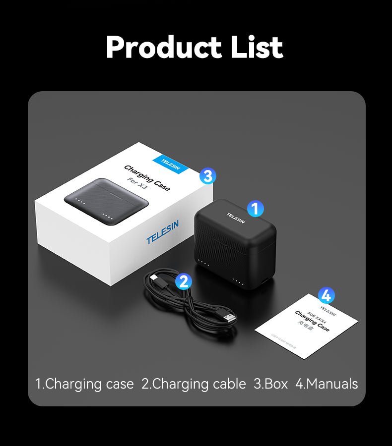 Telesin Charging Box for Insta360 X3 Batteries (2 slots)