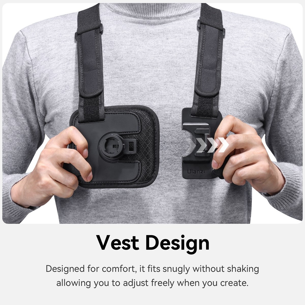 Ulanzi Go-Quick II Chest Mount voor action cam en smartphone