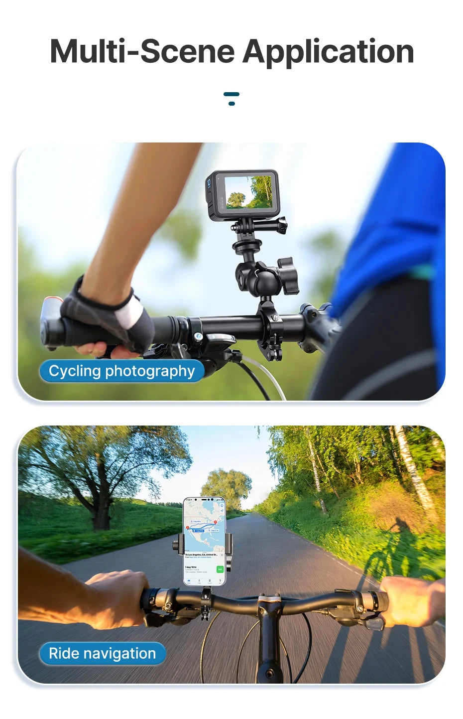 Ulanzi MP-5 Bicycle Mount voor smartphone en GoPro - GoPro Mounts