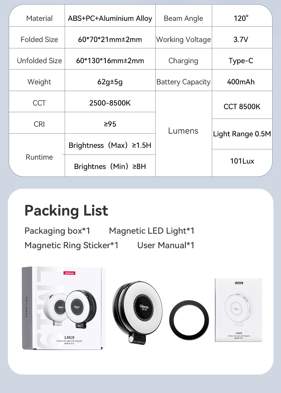 Ulanzi LM19 MagSafe Ring Lamp