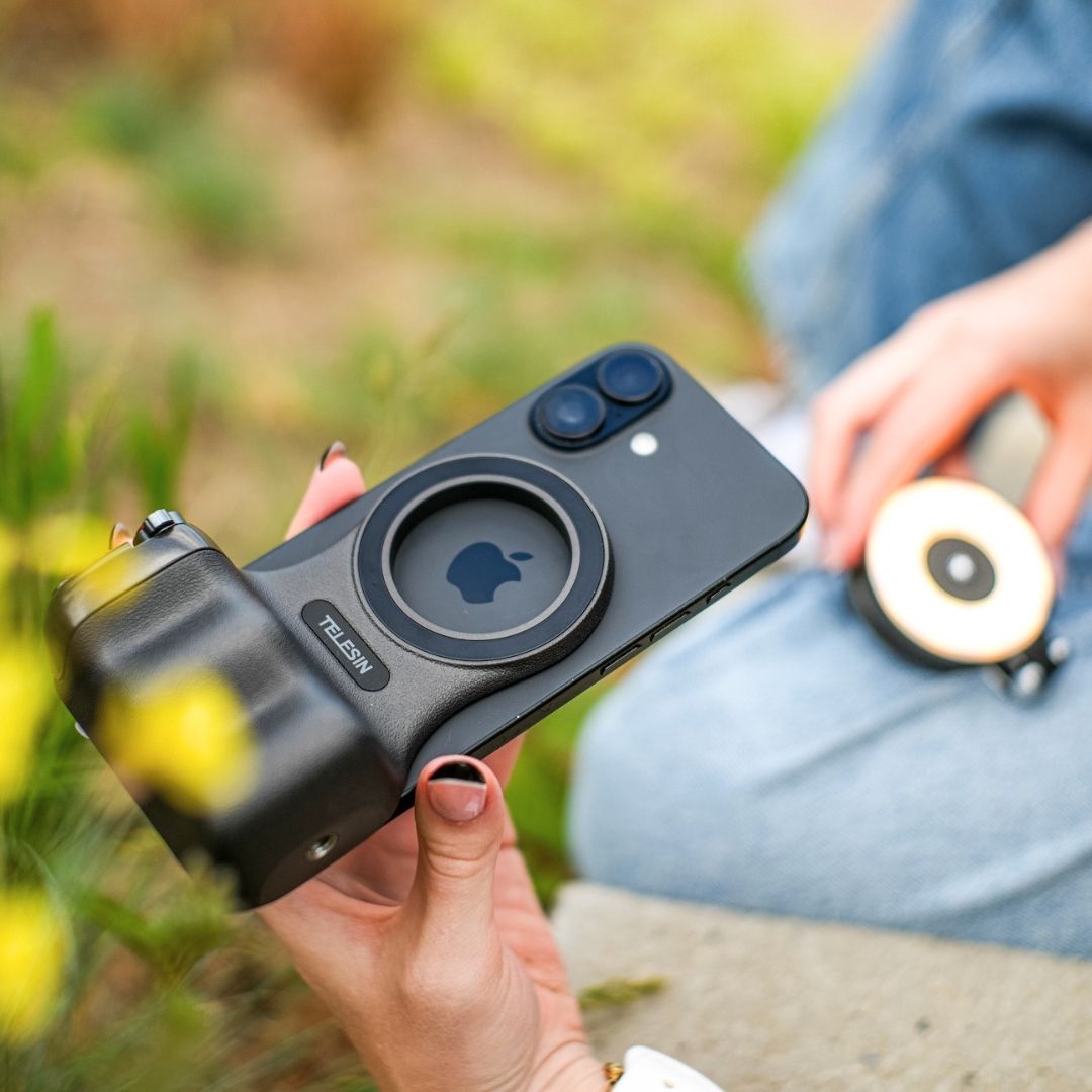 Telesin Fun Shot smartphone grip 2 magnetisch - Zwart - Handgrips