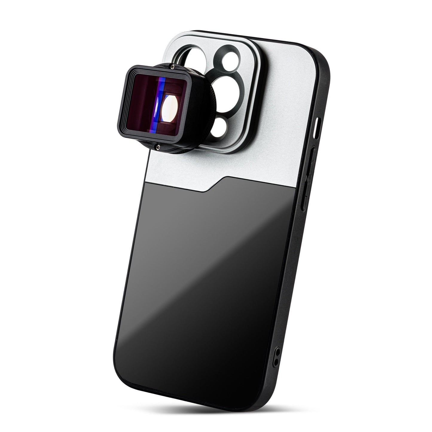 MOJOGEAR 17mm lens case voor iPhone 13 en 14 - Zwart/Grijs - Beschermhoezen