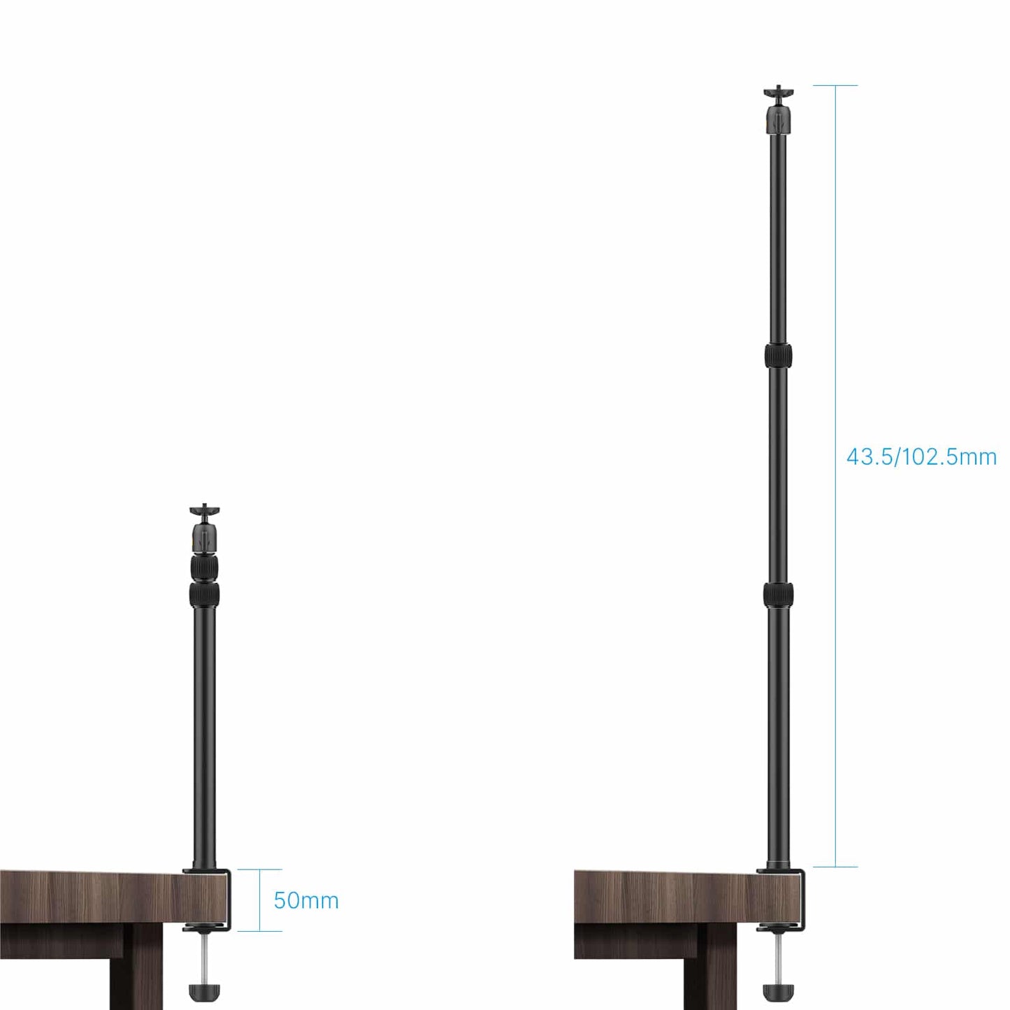 VIJIM LS01 uitschuifbaar lampstatief met tafelklem - Vaste statieven