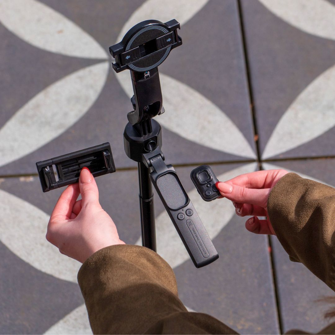 MOJOGEAR TS4 Tracking statief met selfiestick - MagSafe & Klem - Selfiesticks