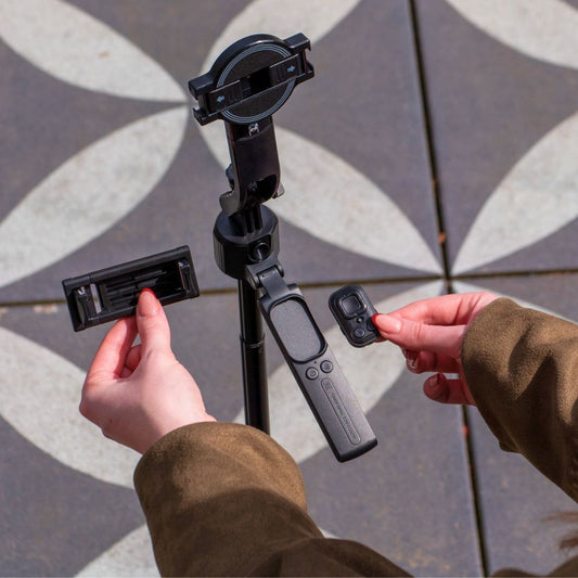MOJOGEAR TS4 Tracking statief met selfiestick - MagSafe & Klem - Selfiesticks
