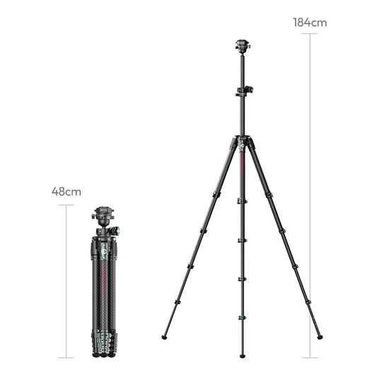 Ulanzi GlideGo JJ05 Photo Tripod Carbon met kantelbare arm - Grote statieven