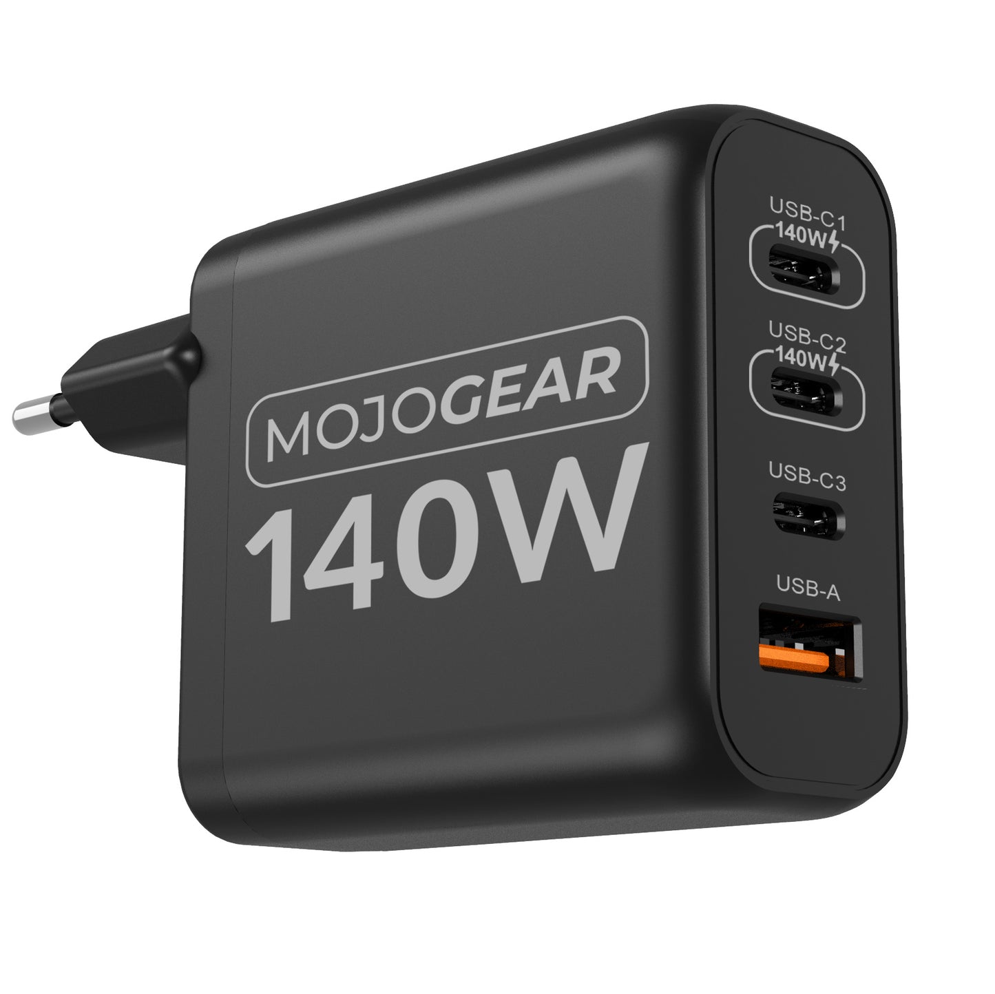 MOJOGEAR CHARGE+ 140 Watt oplader met USB-C naar USB-C kabel 1,5 meter | Geschikt voor Samsung/iPhone 15/16 - Opladers