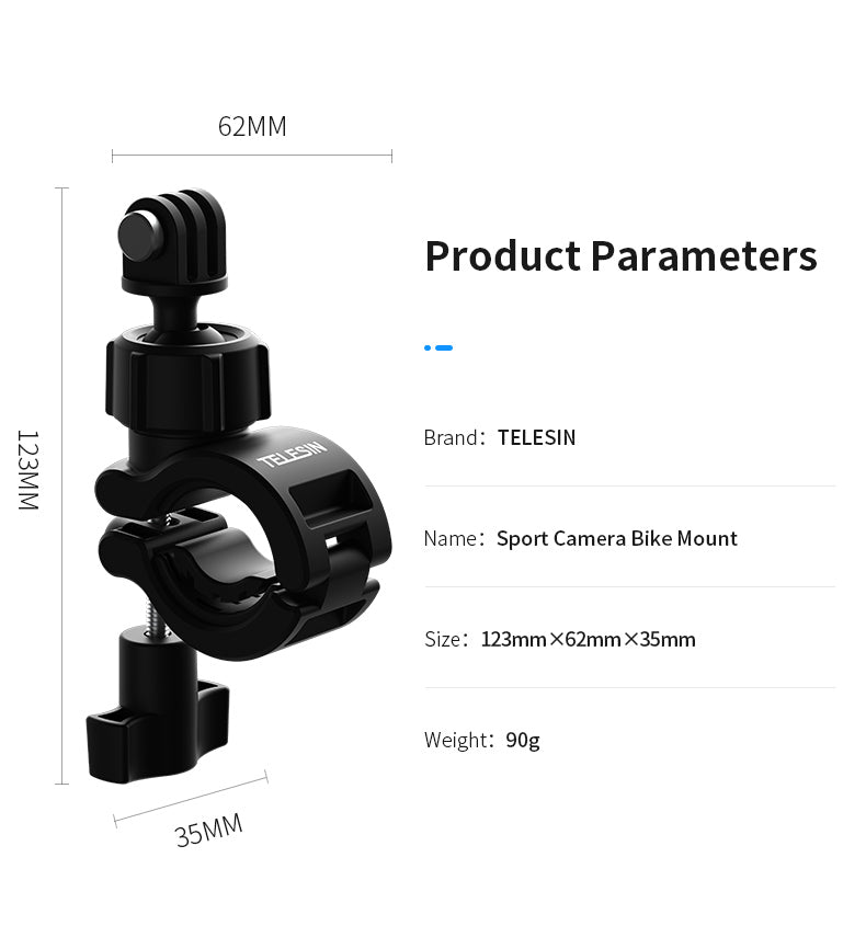 Telesin Cycling Mount voor Action Camera - GoPro Mounts
