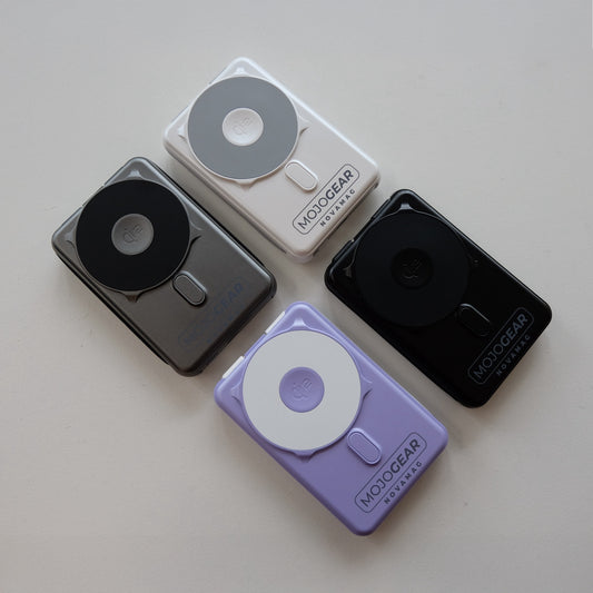 MOJOGEAR NovaMag All-in-1 Powerbank 10.000 mAh – Draadloos Qi2 & ingebouwde kabels – Grijs - Powerbanks