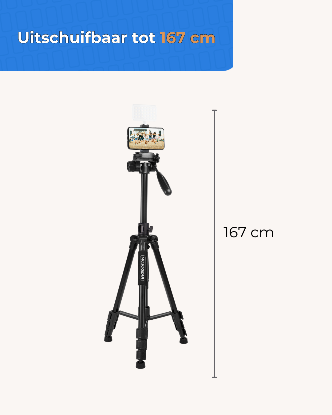 MOJOGEAR 167cm 3-in-1 Tripod: Tripod, Monopod & Horizontal Arm