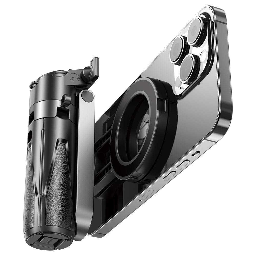 MOJOGEAR TS2 6-in-1 Mini Selfiestick Statief & Grip voor telefoon Magnetisch - Zwart - Statieven en toebehoren