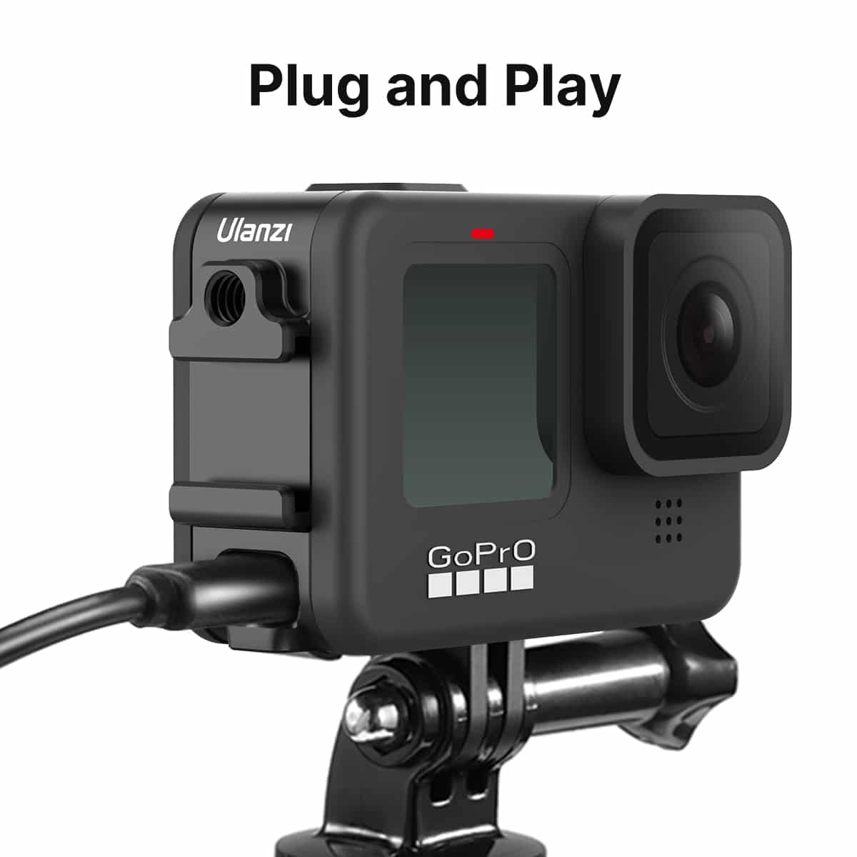 Ulanzi G9-6 GoPro Hero 9,10,11,12 en 13 batterijklep met oplaadaansluiting en Cold Shoe Mount - GoPro Batterijkleppen
